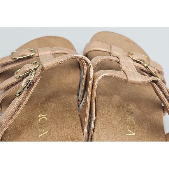 Vionic Women's Misa Rose Gold  Faux Leather Upper Adjustable Sandals Size 7 2497 - Picture 5 of 16